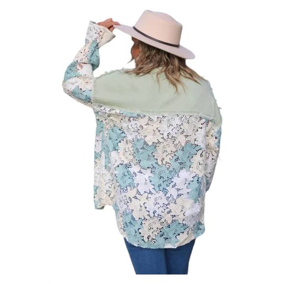 NEW BLUE VELVET radiant rose jacket in green multi - Picture 2 of 3